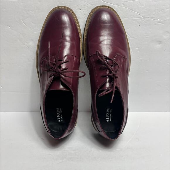 Alfani burgundy leather lace-up oxfords Size 12m Mens main image 4